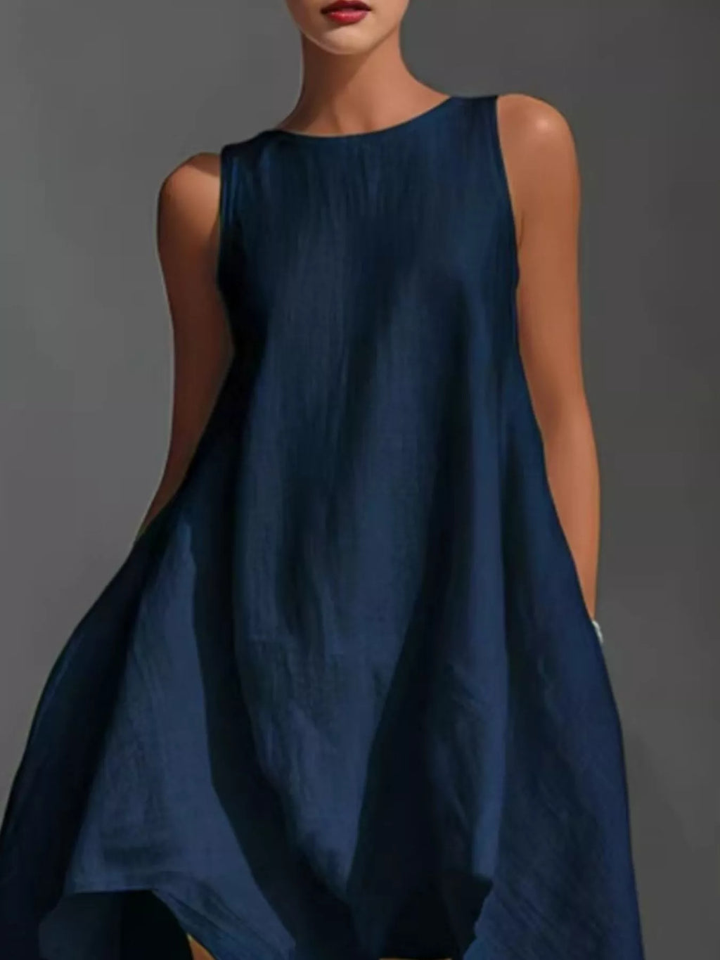 High-Low Round Neck Sleeveless Dress - product image 9