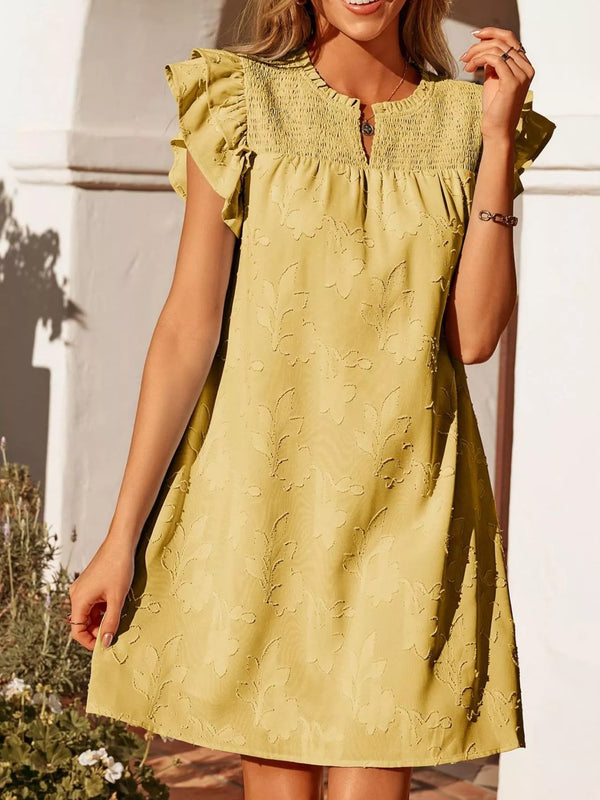 Floral Embossed Ruffle Sleeve Mini Dress - product image 27