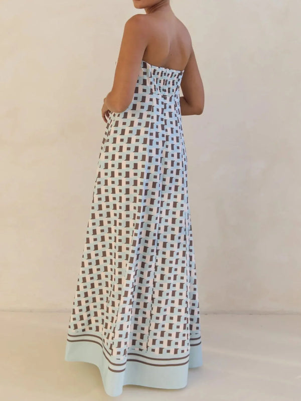 Smocked Printed Tube Maxi Dress - product image 15