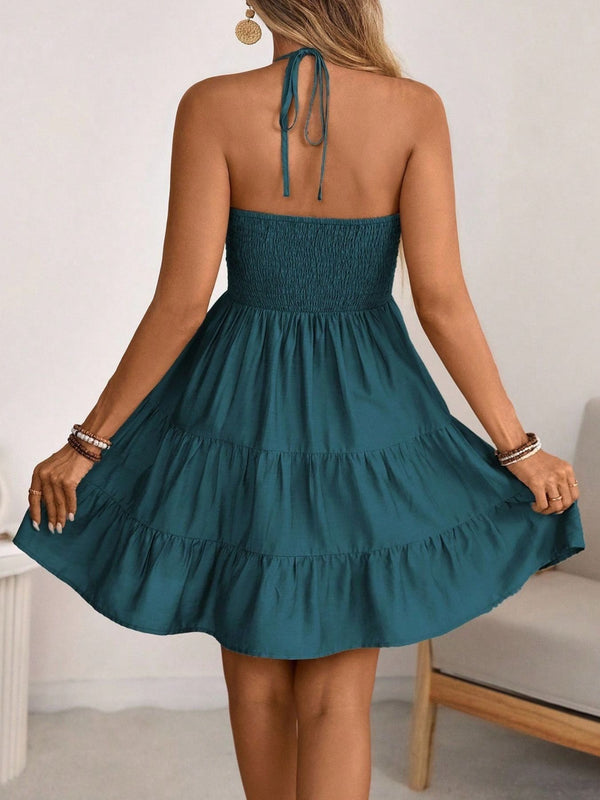 Smocked Halter Neck Tiered Dress - product image 23