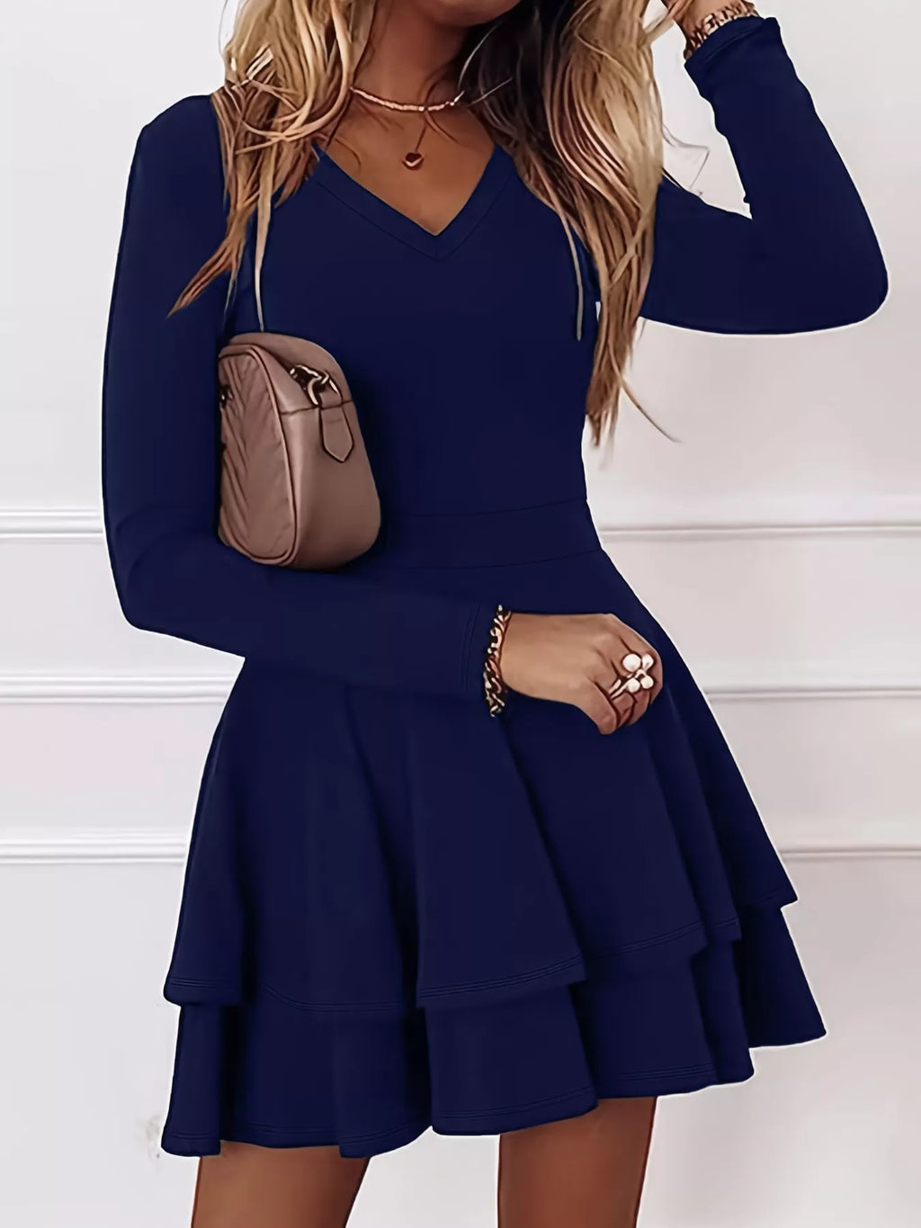 V-Neck Layered Ruffle Mini Dress - product image 13