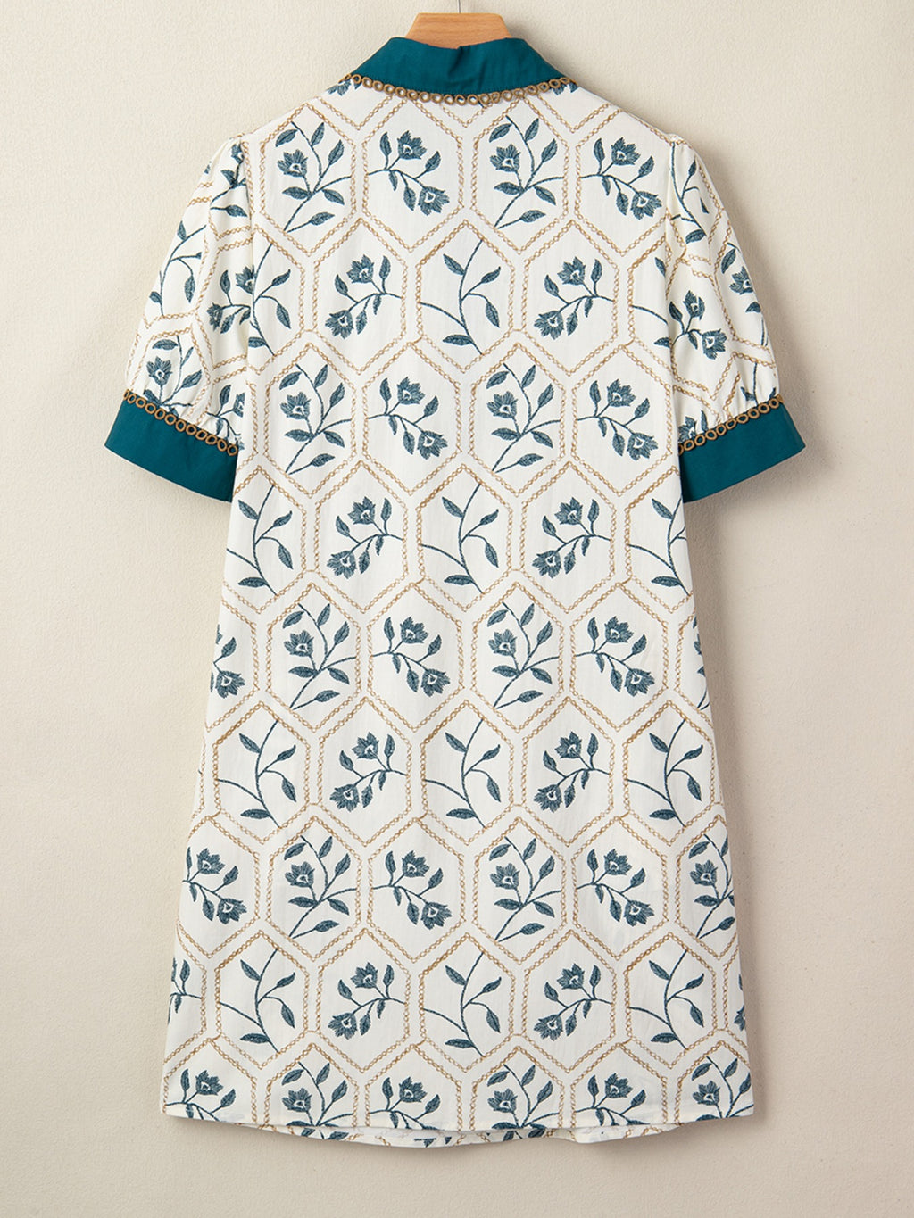 Floral Print Polo Collar Casual Mini Dress - product image 7