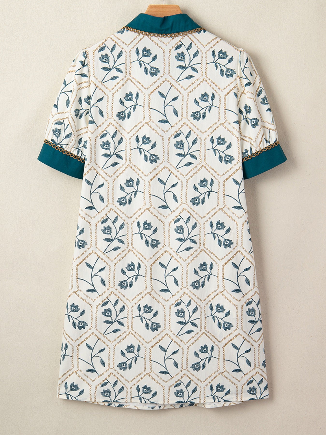 Floral Print Polo Collar Casual Mini Dress - product image 7