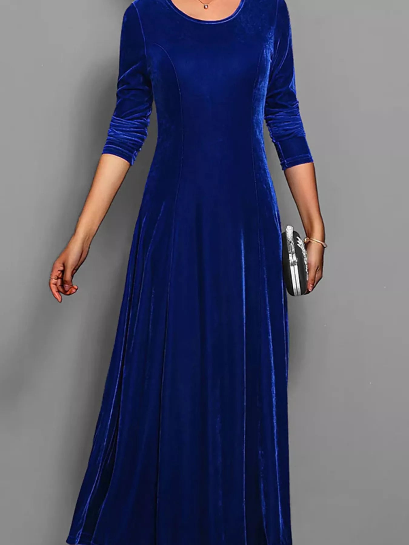 Velvet Long Sleeve A-Line Dress - product image 6