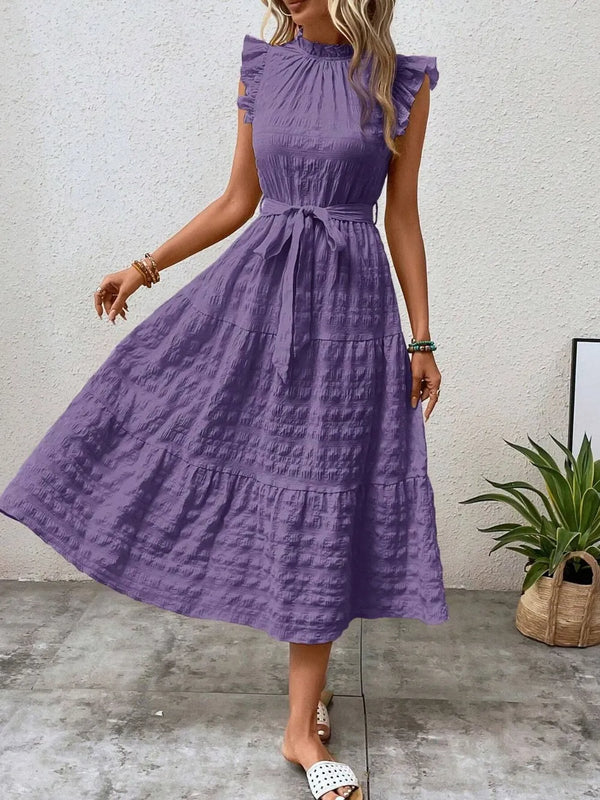 Tied Ruffled Cap Sleeve Midi Dress - product image 23
