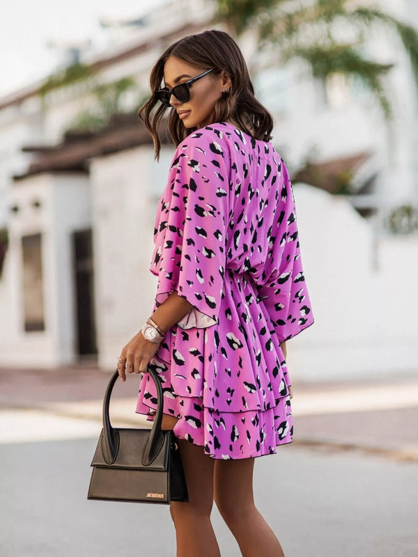 Layered Printed Surplice Mini Dress - product image 11