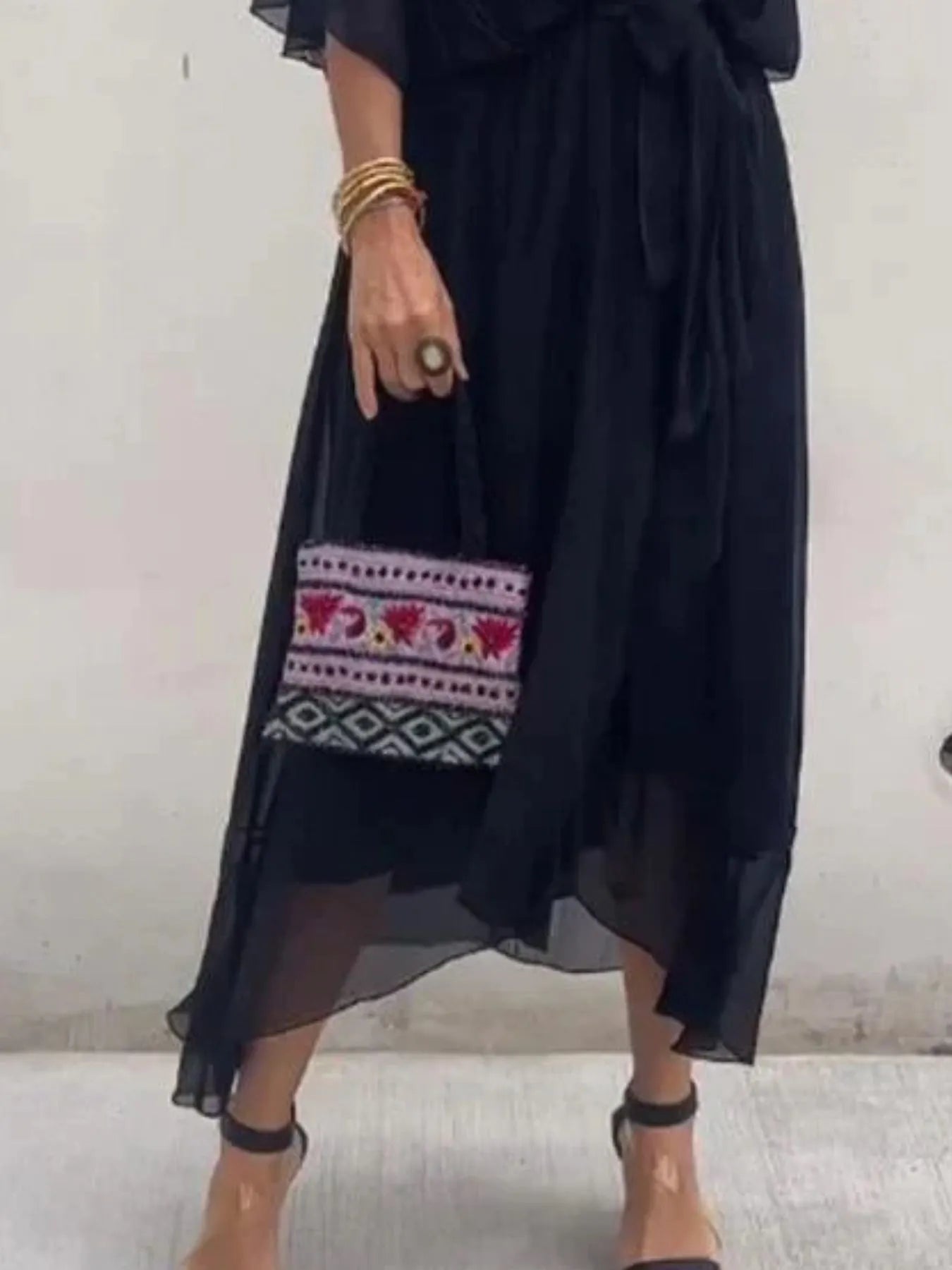 Flowy Tie Front Midi Dress with Flutter Sleeves - product image 24