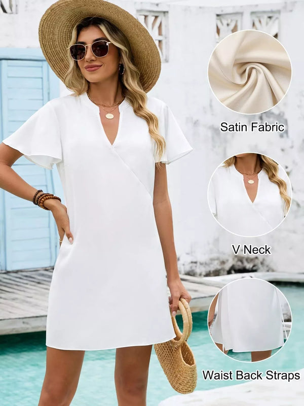Notched Flutter Sleeve Mini Dress - product image 15
