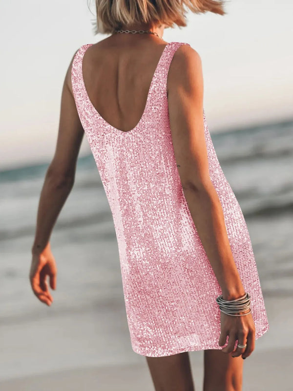 Sequin Scoop Neck Mini Dress - product image 15