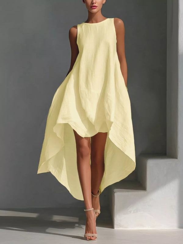 High-Low Round Neck Sleeveless Dress - product image 4