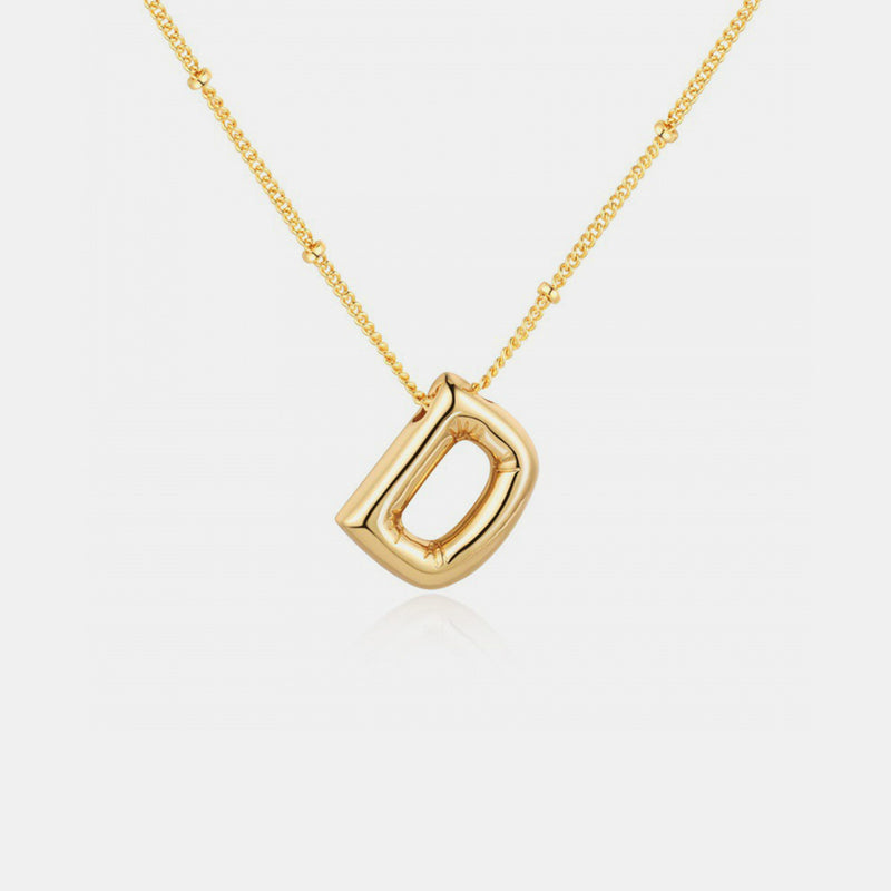 Gold-Plated Letter Pendant Necklace