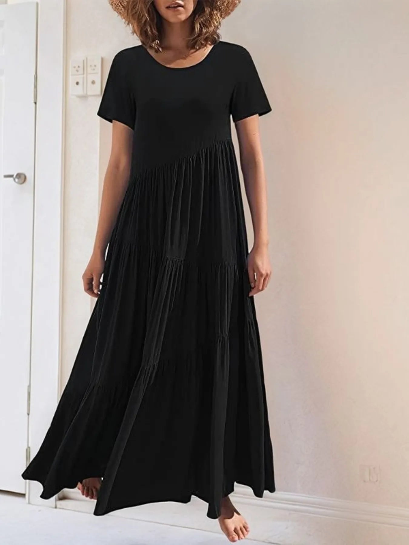 Round Neck Tiered Ruffle Maxi Dress - product image 25
