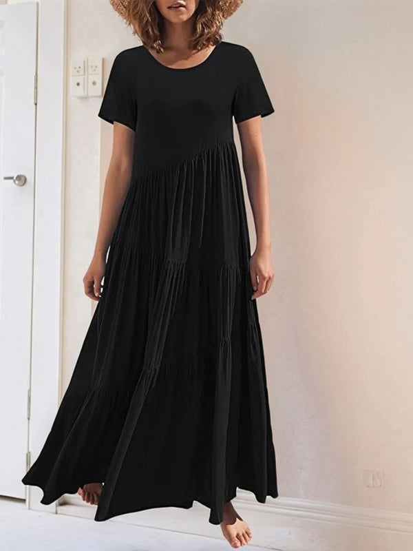 Round Neck Tiered Ruffle Maxi Dress - product image 25