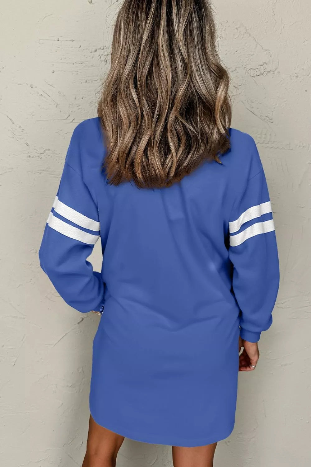 Stripe Long Sleeve Casual Sweatshirt Dress view 5 - Shopiebay