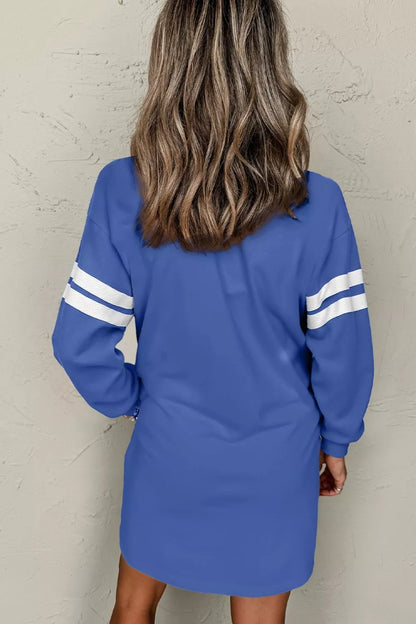 Stripe Long Sleeve Casual Sweatshirt Dress view 5 - Shopiebay