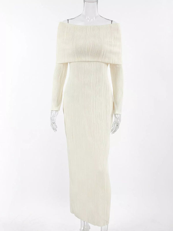 Off-Shoulder Textured Knit Maxi Dress - product image 6