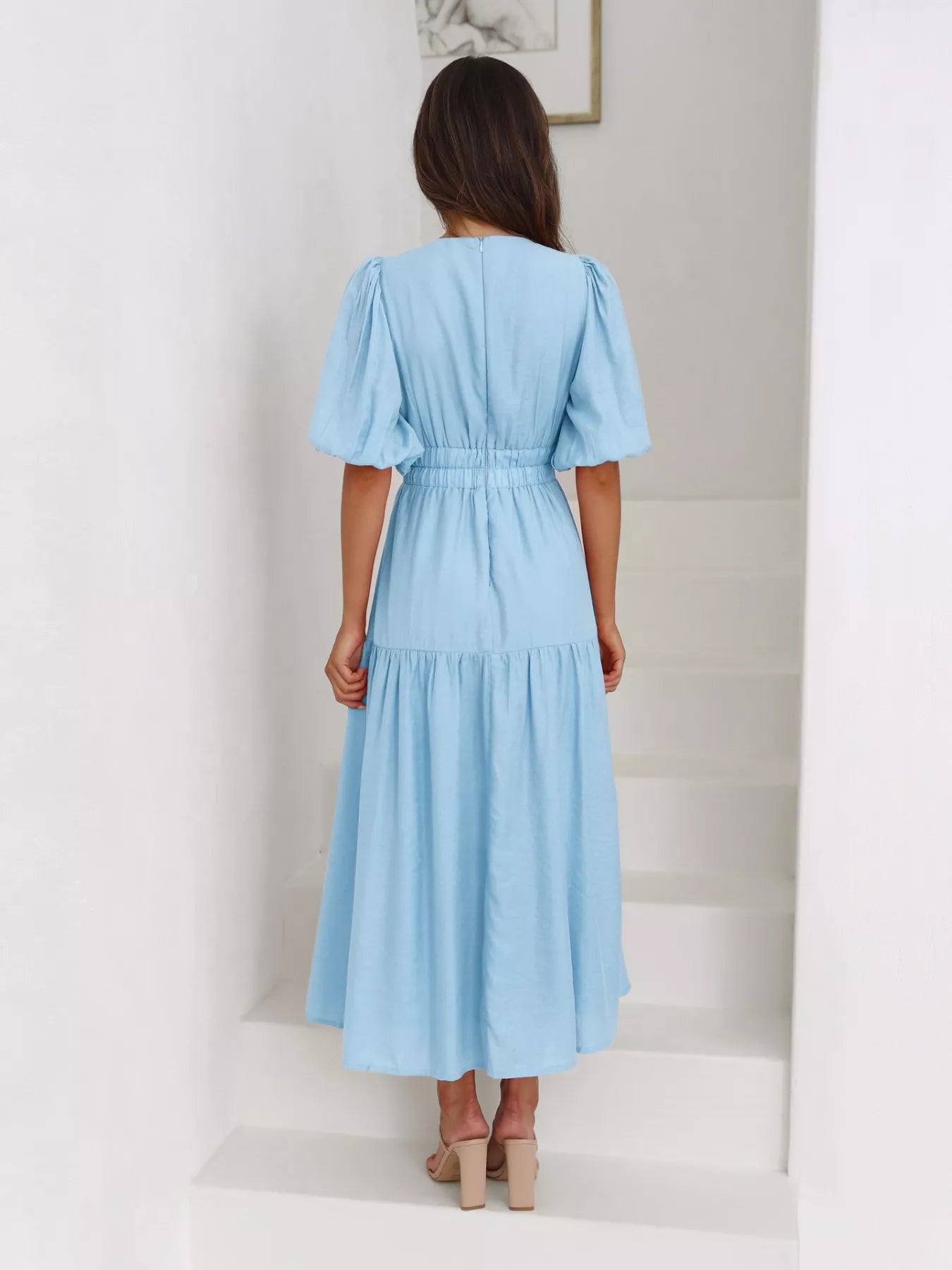 Tiered Puff Sleeve Midi Dress - product image 5