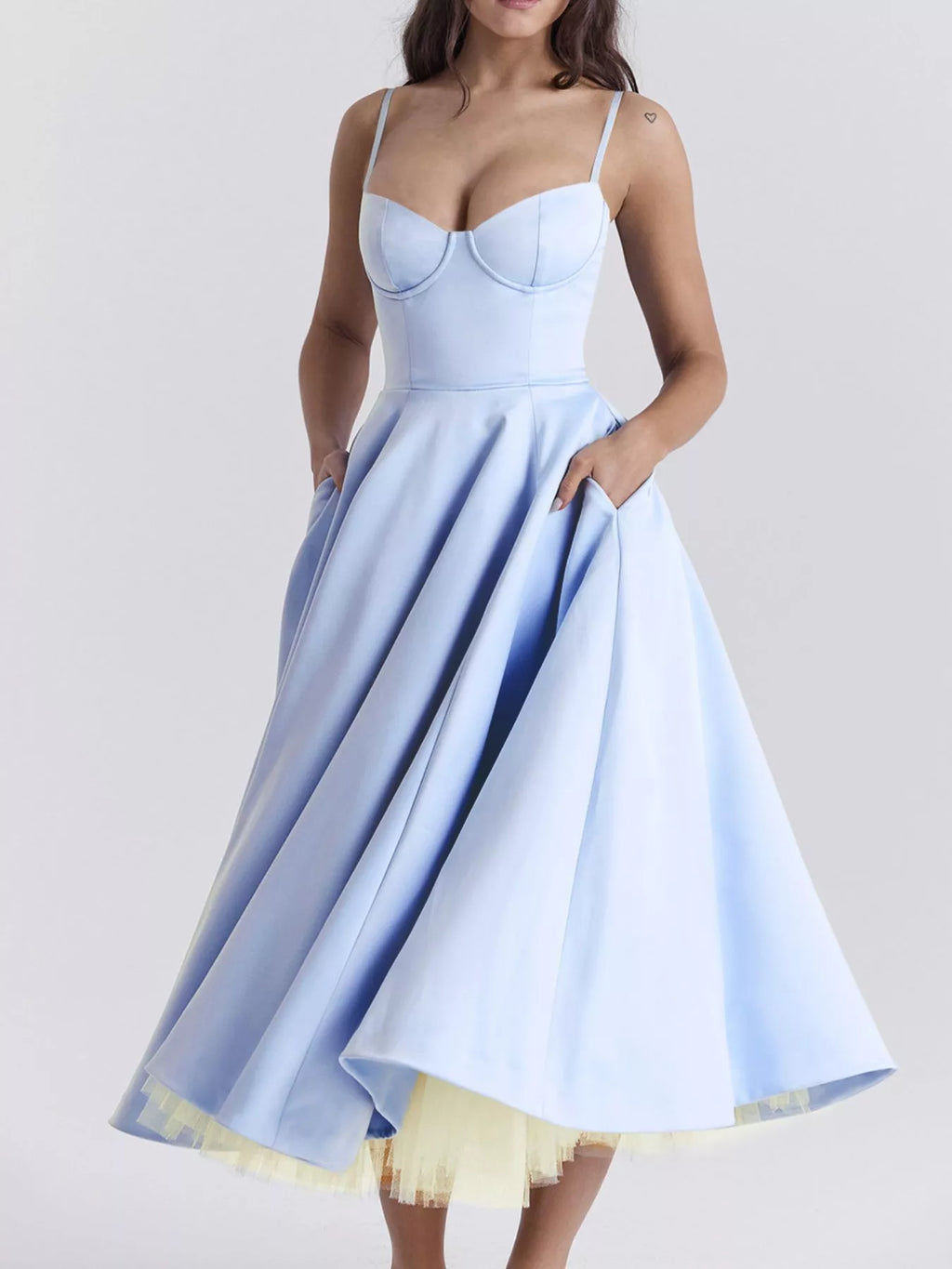 Sweetheart Neck A-Line Midi Dress - product image 9