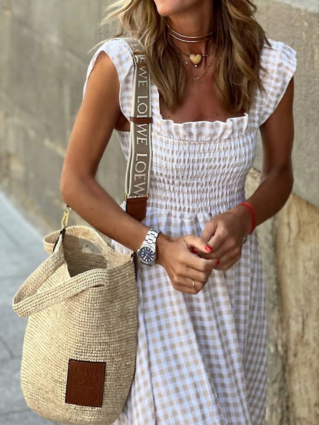 Plaid Ruffle Sleeve Maxi Dress - product image 3