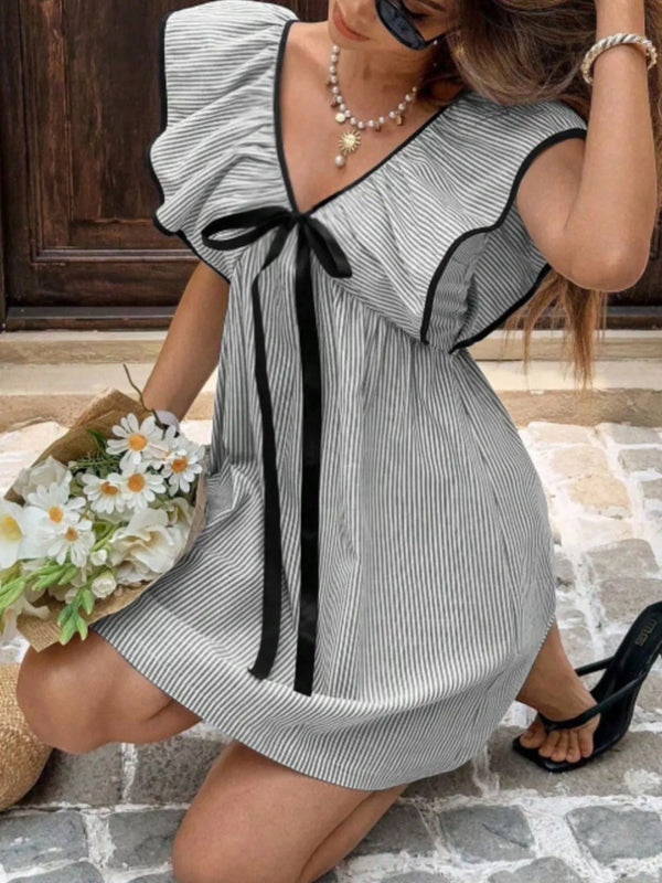 Striped Ruffle Sleeve Mini Dress - product image 8