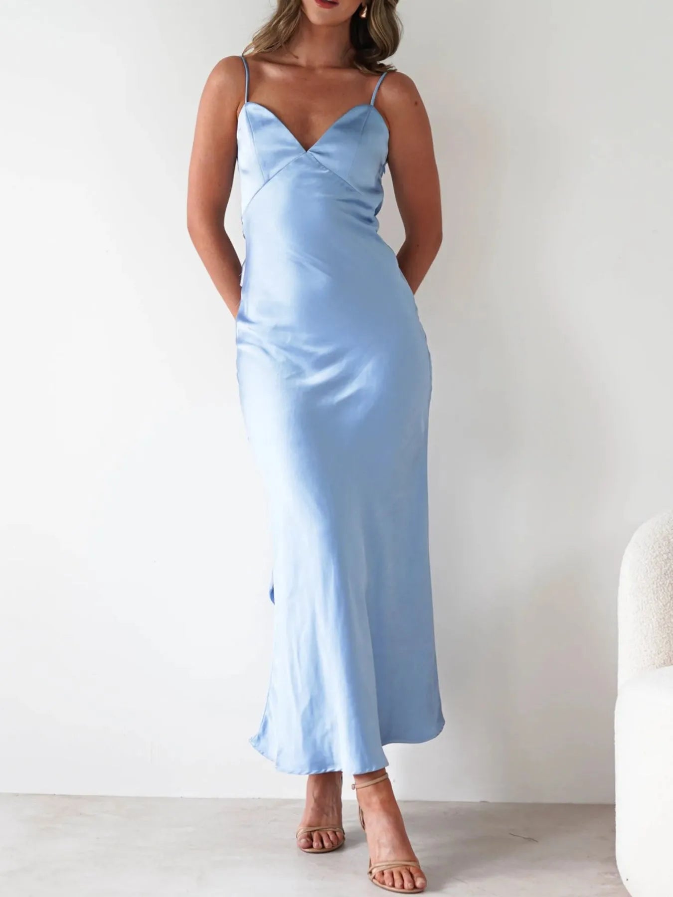 Satin Backless Cami Dress Main image