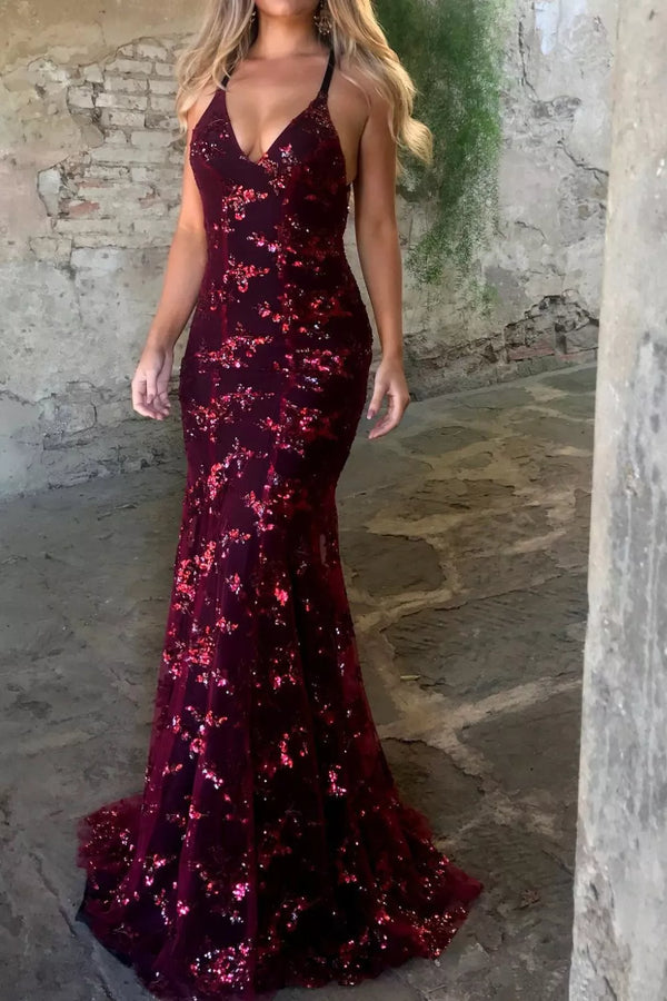 Sequin Tie Back V-Neck Maxi Dress - product image 16