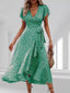 Floral Print Ruffle Hem Wrap Midi Dress - product image 3