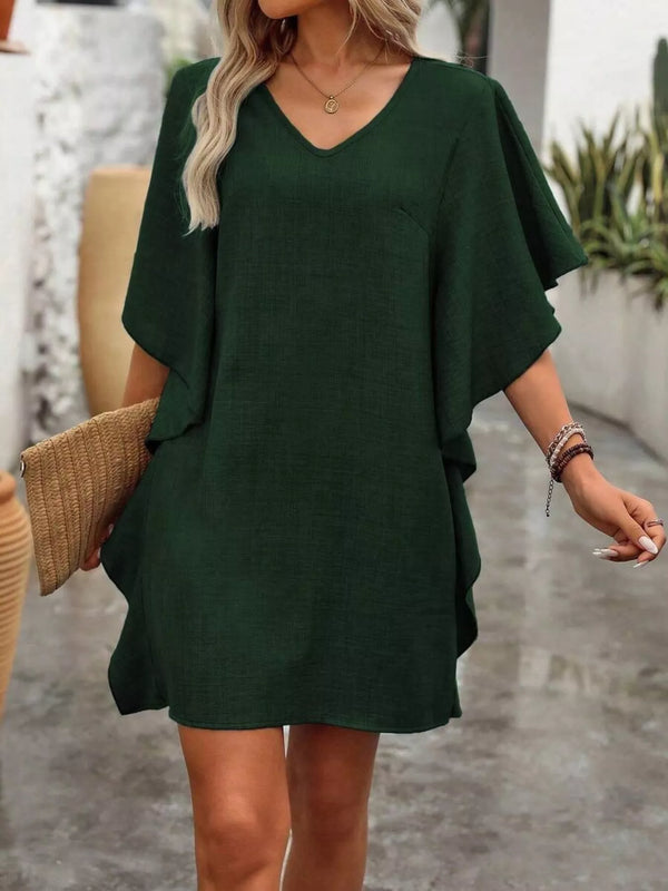 Ruffled Flutter Sleeve V-Neck Mini Dress - product image 14