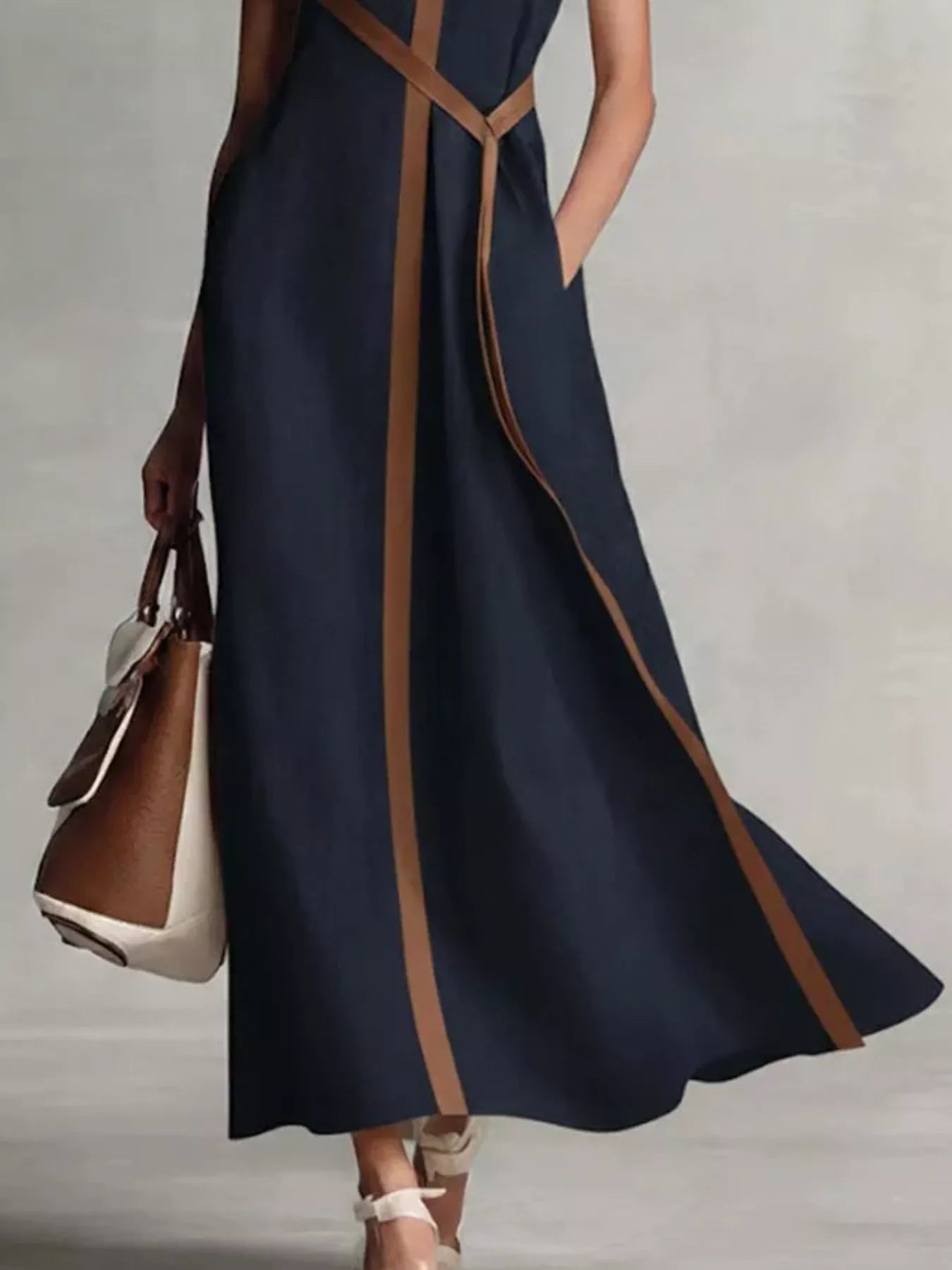Full Size Contrast Trim Sleeveless Maxi Dress Plus Size - product image 10