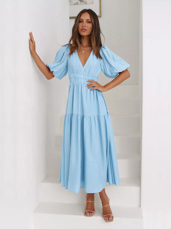 Tiered Puff Sleeve Midi Dress - product image 4