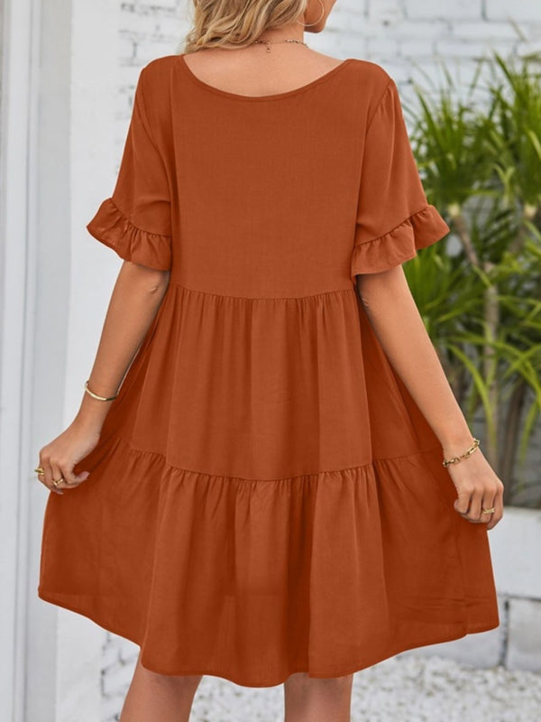 Ruffled Sleeve Tiered Mini Dress - product image 13