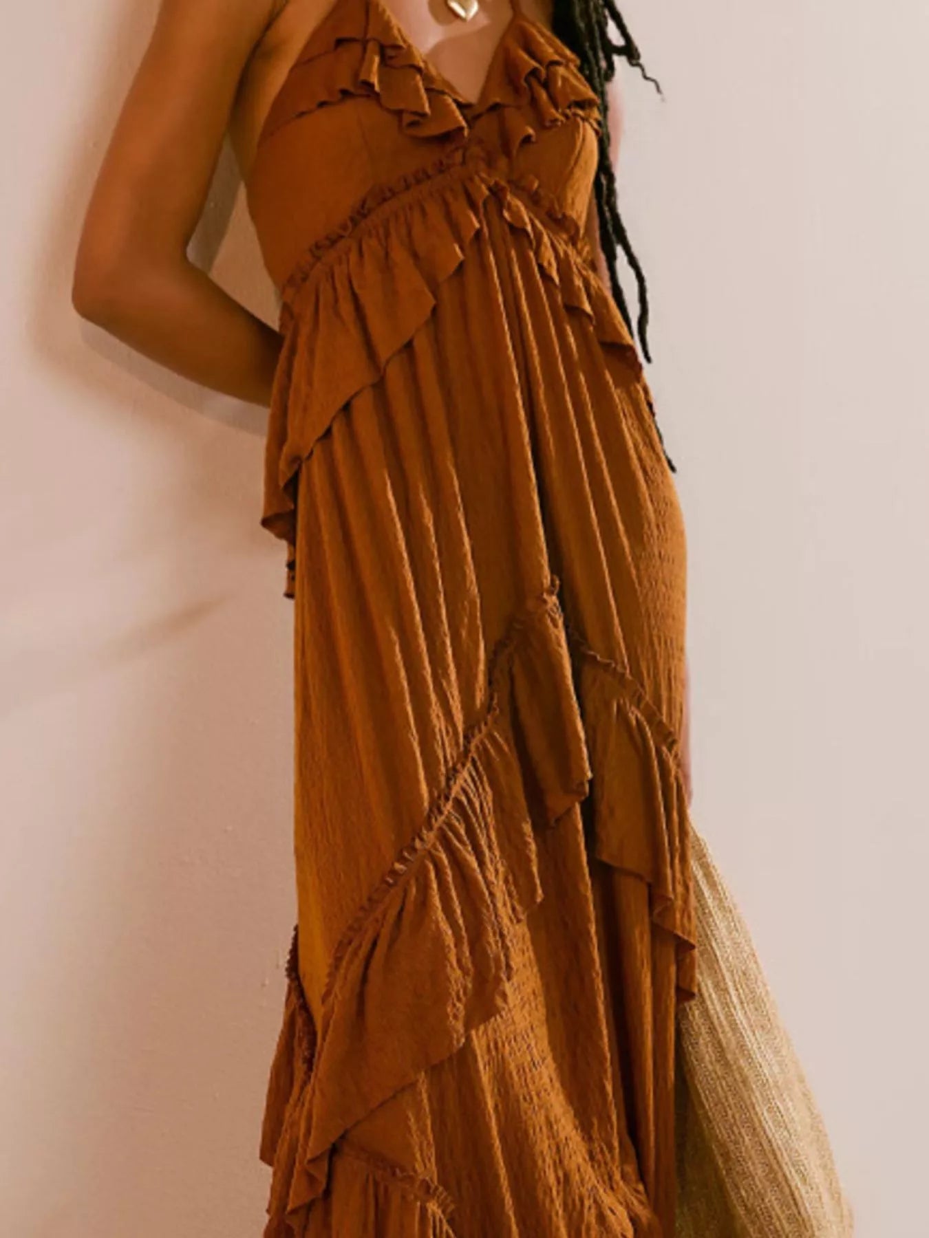 Ruffled Halter Neck Maxi Dress Secondary image