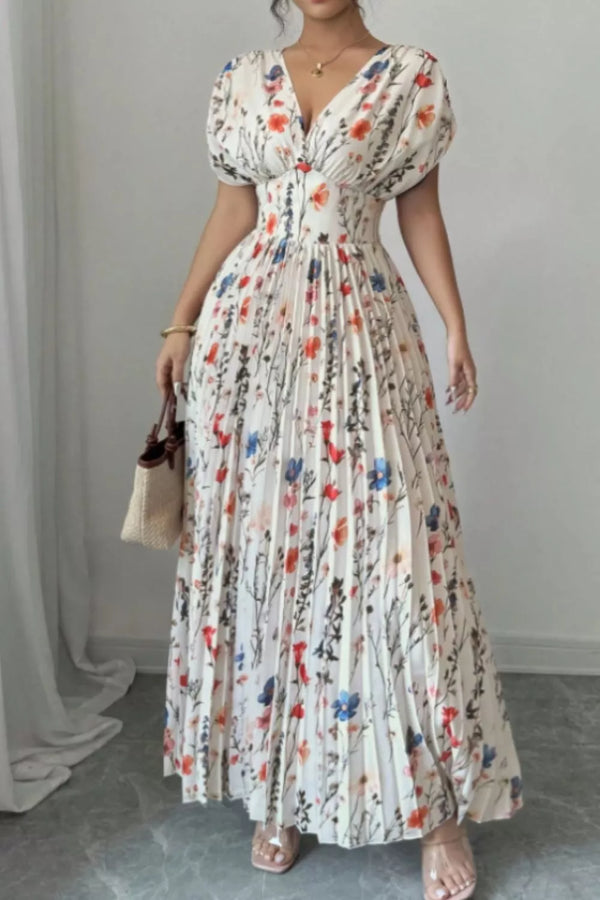 Floral Print Pleated Maxi Dress - product image 4