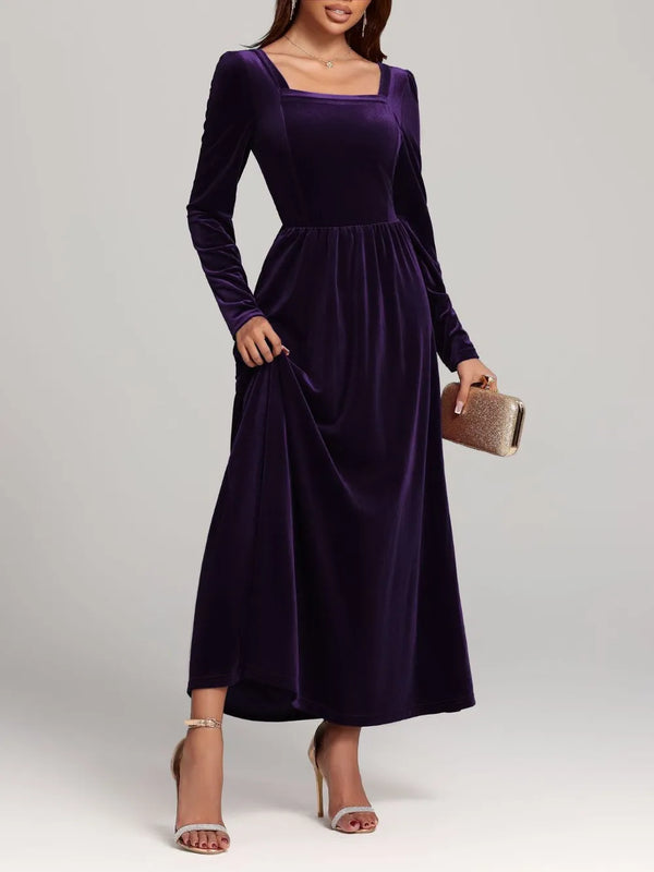 Velvet Square Neck Long Sleeve Dress - product image 19