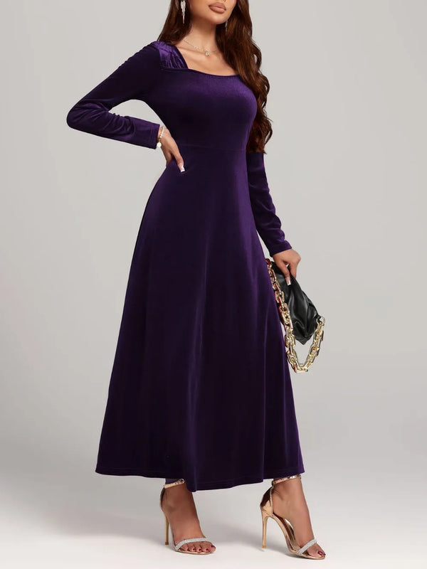 Square Neck Long Sleeve Velvet Dress - product image 18