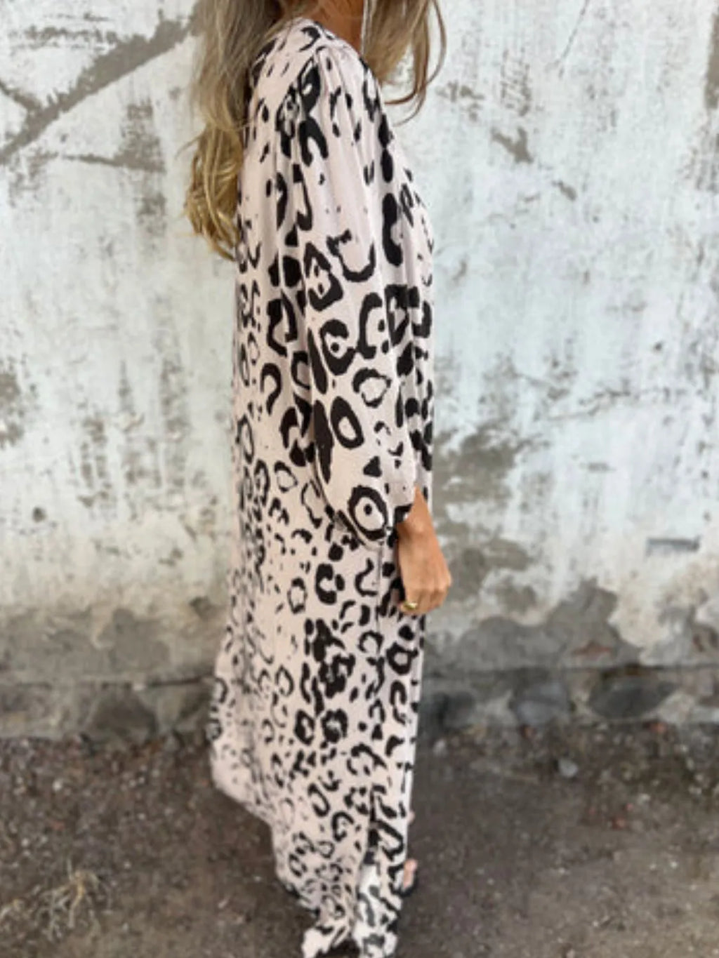 Printed V-Neck Dress with Pockets - product image 36