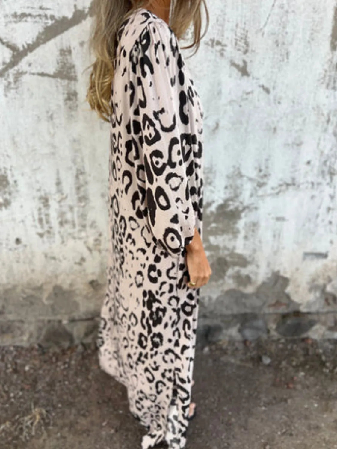 Printed V-Neck Dress with Pockets - product image 36