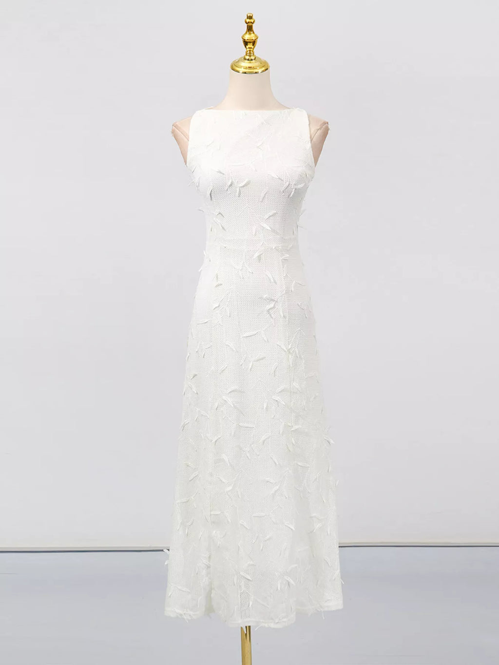 Sleeveless Floral Applique Midi Dress - product image 5