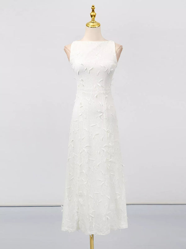 Sleeveless Floral Applique Midi Dress - product image 5