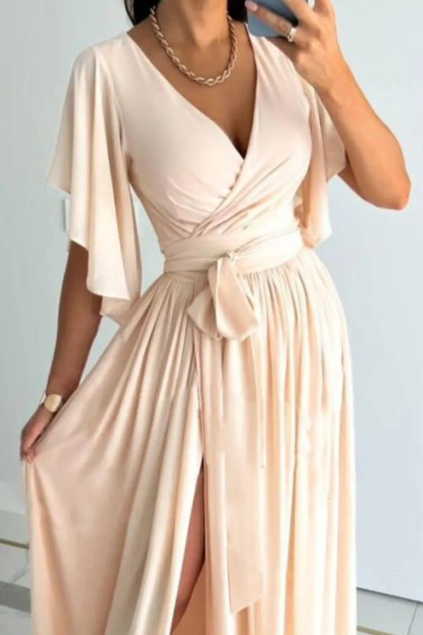 Surplice Flutter Sleeve Maxi Dress - product image 3
