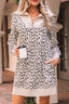 Leopard Print Zip up Collar Patchwork Shift Mini Dress - product image 2