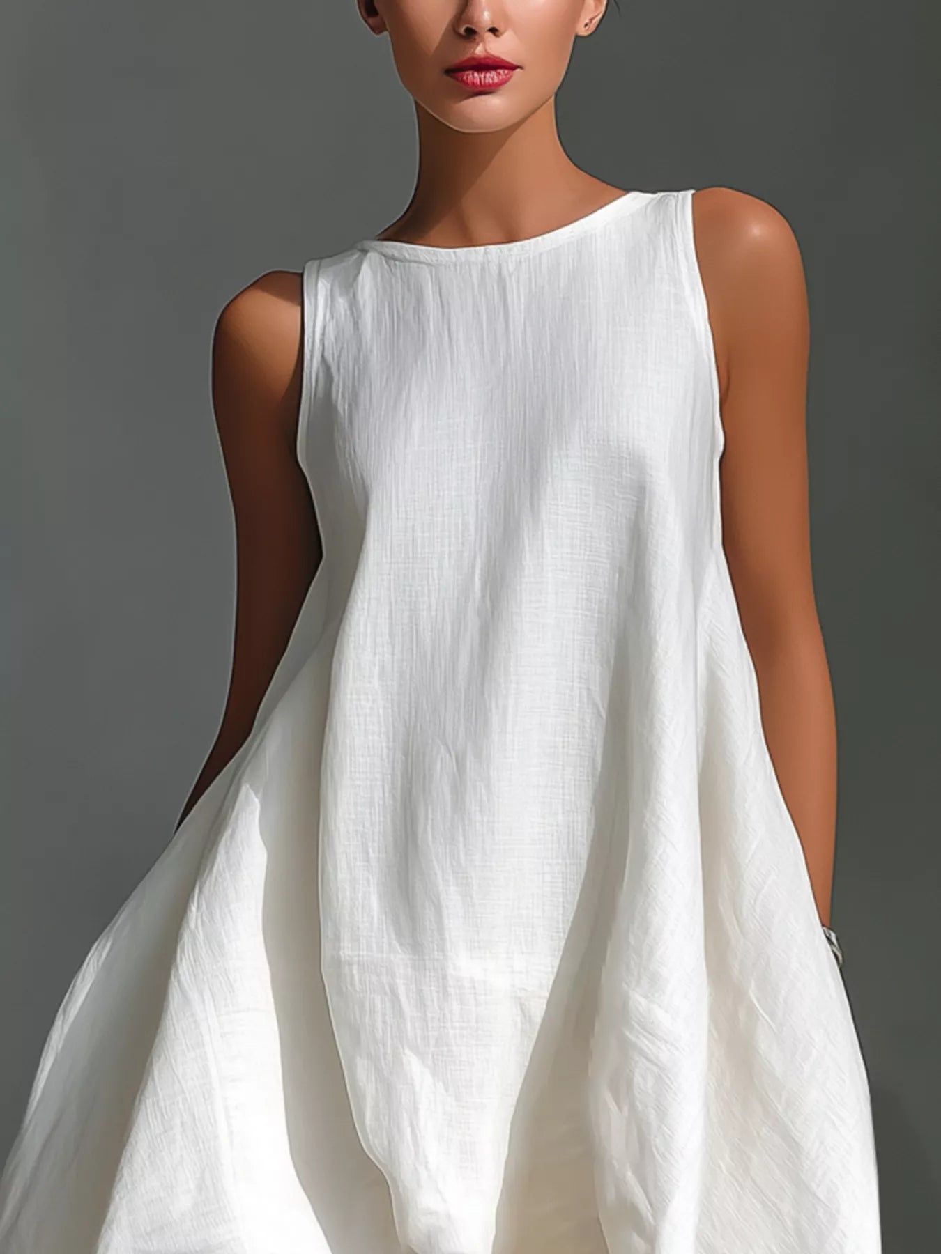 High-Low Round Neck Sleeveless Dress - product image 2