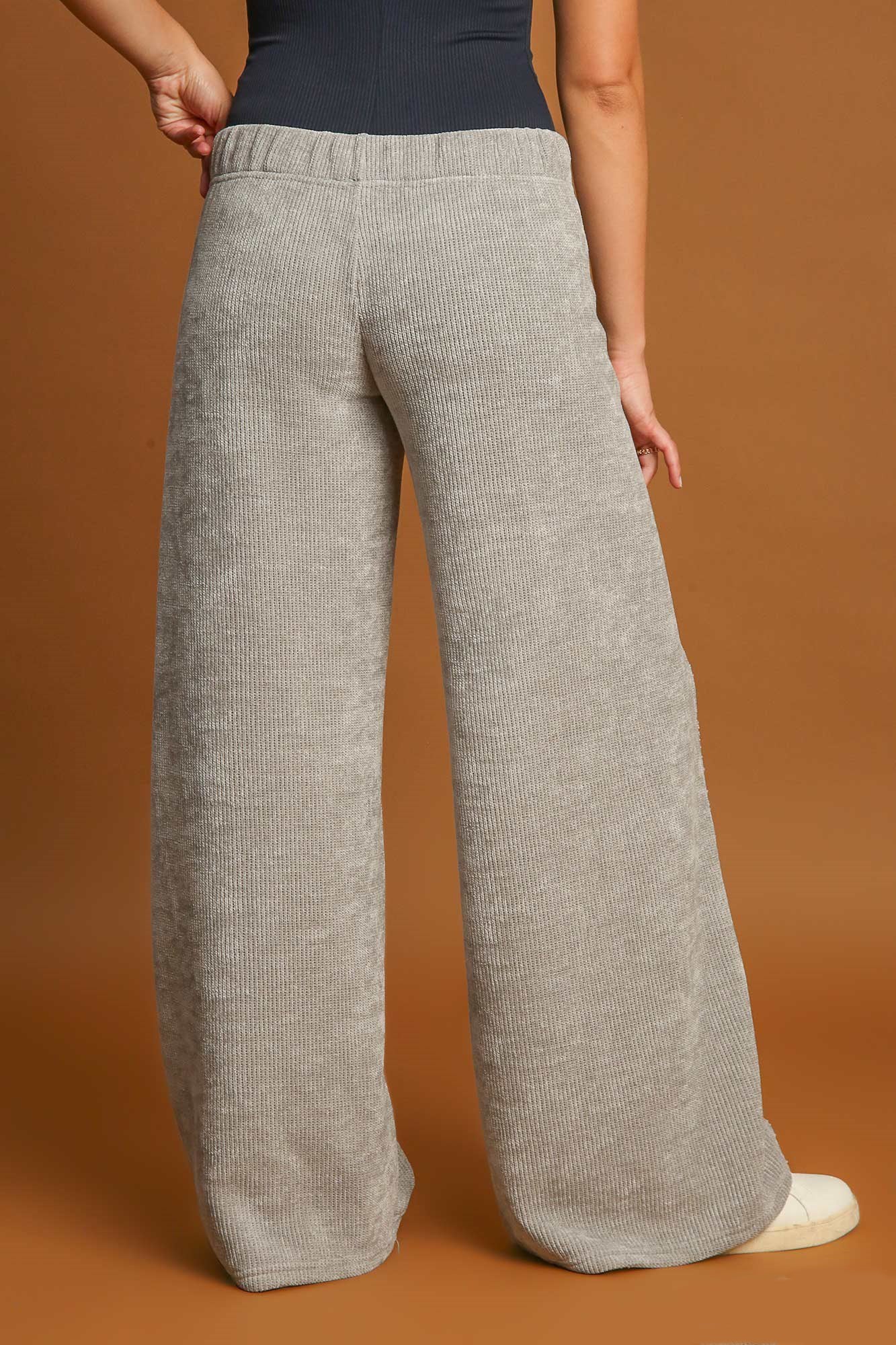 Umgee Elastic Waist Wide Leg Pants