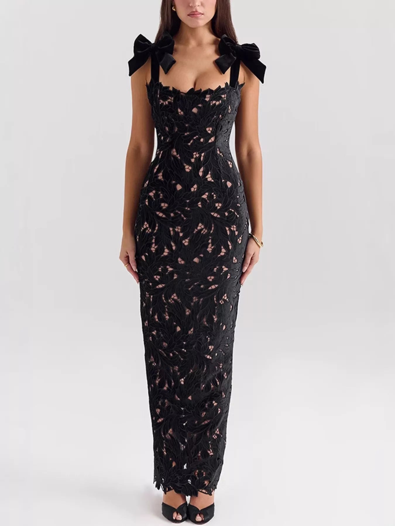 Slit Tie Shoulder Maxi Dress Secondary image