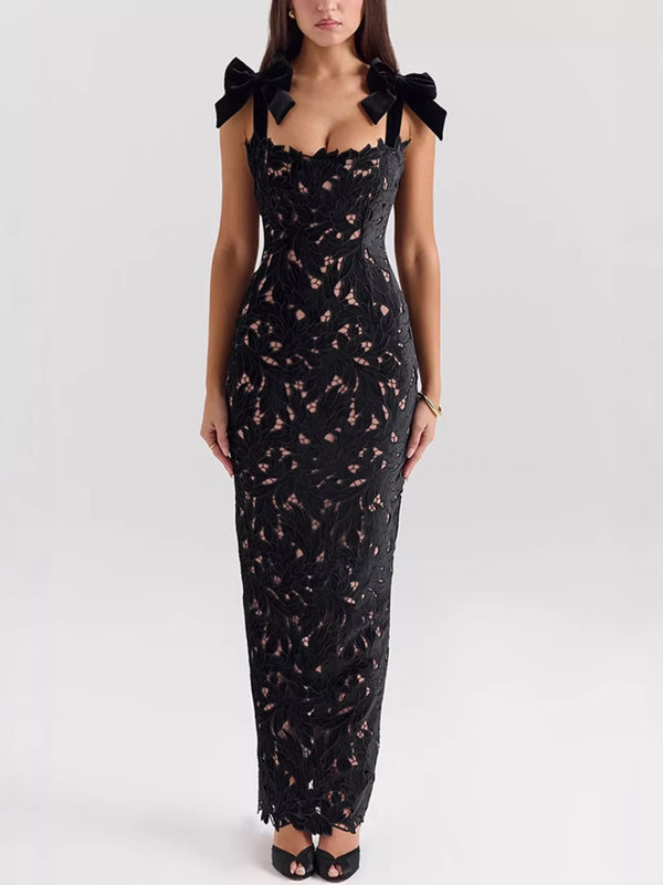 Slit Tie Shoulder Maxi Dress - product image 2