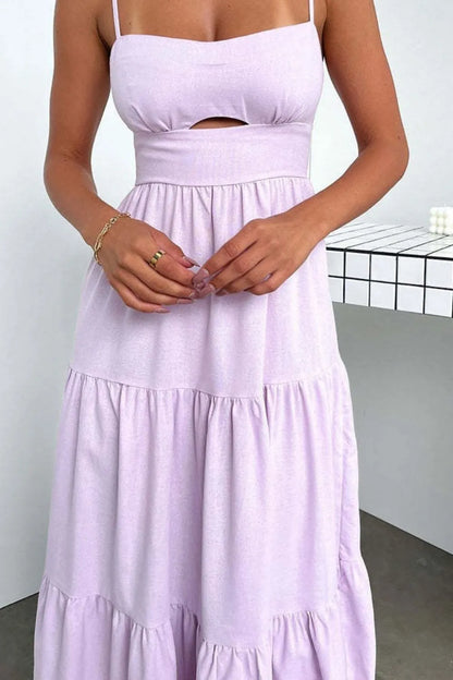 Cut-Out Tiered Dress with Spaghetti Straps view 11 - Shopiebay