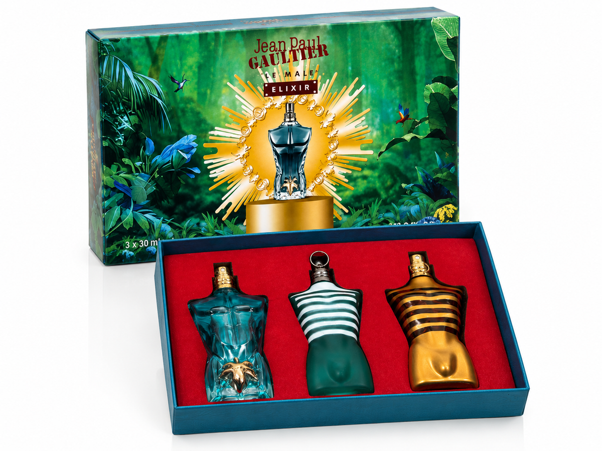 Jean Paul Gaultier Men's Fragrance Gift Set 3 x 30ml | Le Male, Le Male Elixir & Le Beau