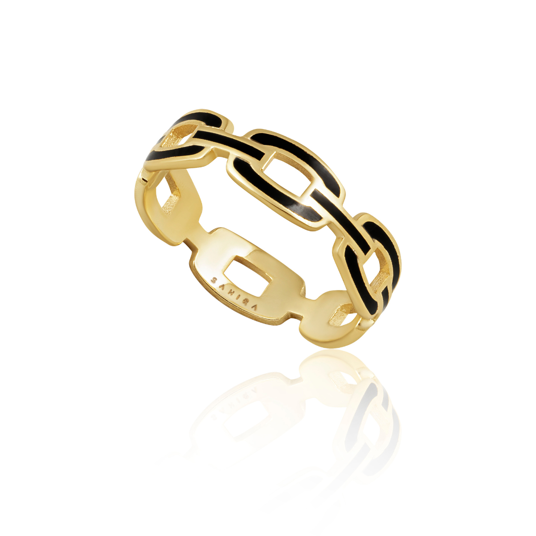 Enamel Link Ring- Black Main image