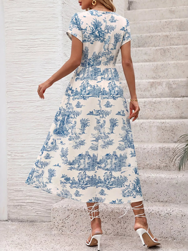Printed Short Sleeve Midi Dress - product image 7