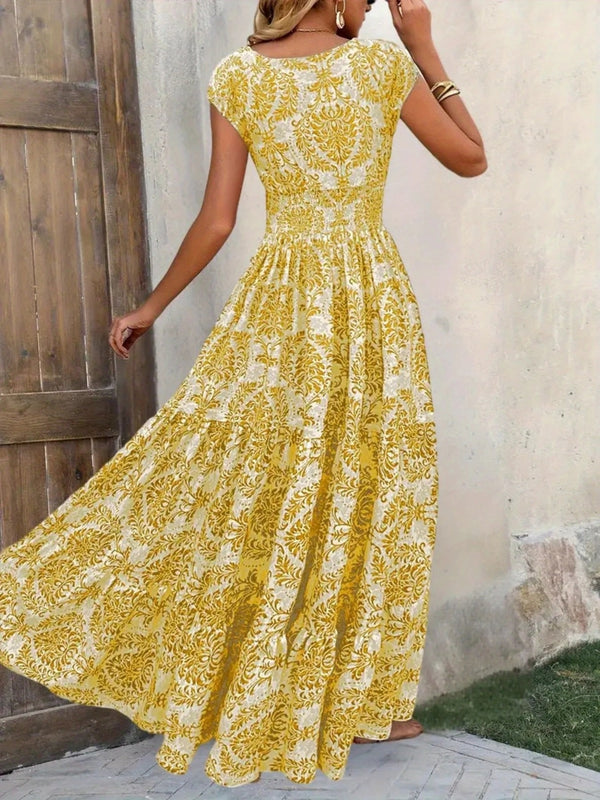 Printed Cap Sleeve Maxi Dress - product image 27